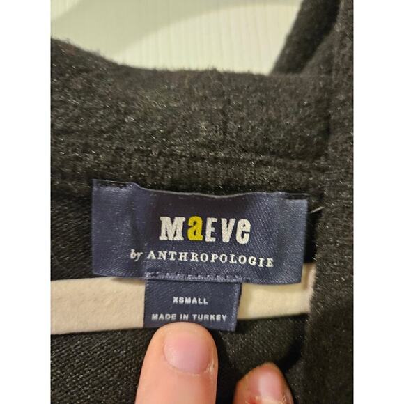 Maeve Anthropologie Black Cowl Neck‎ Balloon Sleeve Sweater Top XS Cozy Minimal - Picture 2 of 6